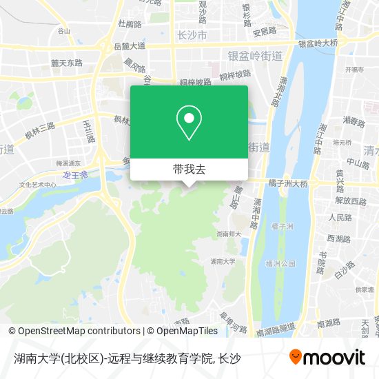 湖南大学(北校区)-远程与继续教育学院地图