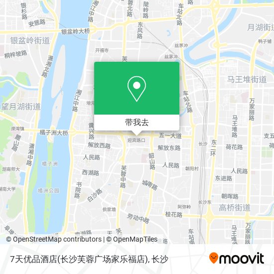 7天优品酒店(长沙芙蓉广场家乐福店)地图