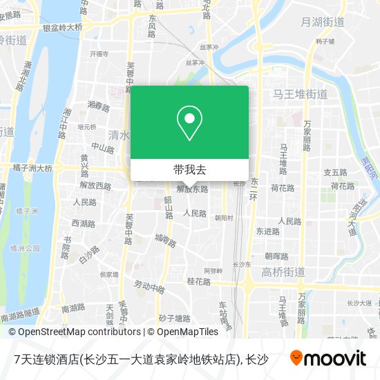 7天连锁酒店(长沙五一大道袁家岭地铁站店)地图