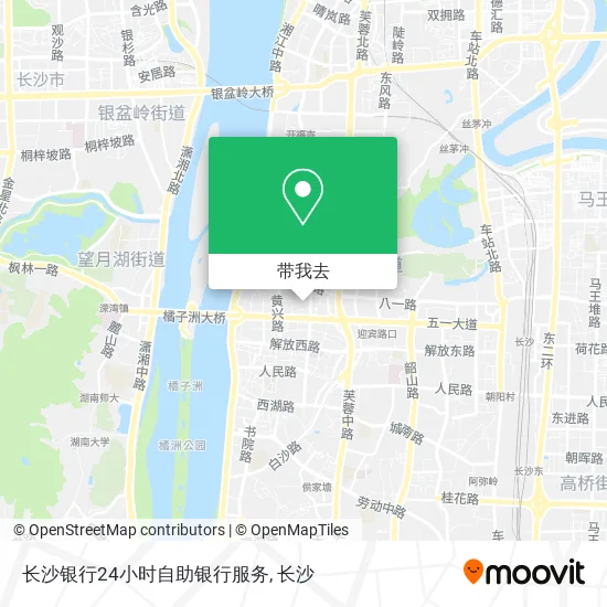 长沙银行24小时自助银行服务地图