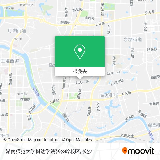 湖南师范大学树达学院张公岭校区地图
