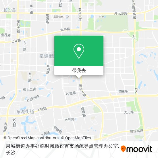 泉城街道办事处临时摊贩夜宵市场疏导点管理办公室地图