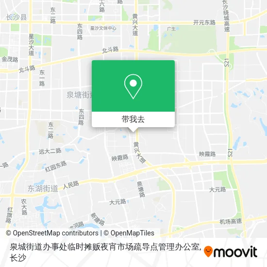 泉城街道办事处临时摊贩夜宵市场疏导点管理办公室地图