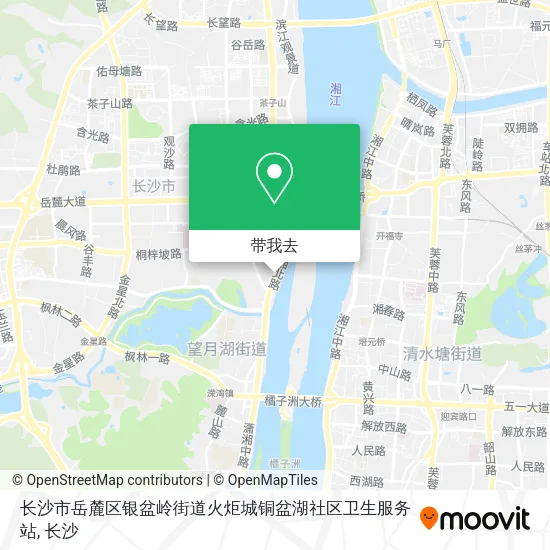 长沙市岳麓区银盆岭街道火炬城铜盆湖社区卫生服务站地图