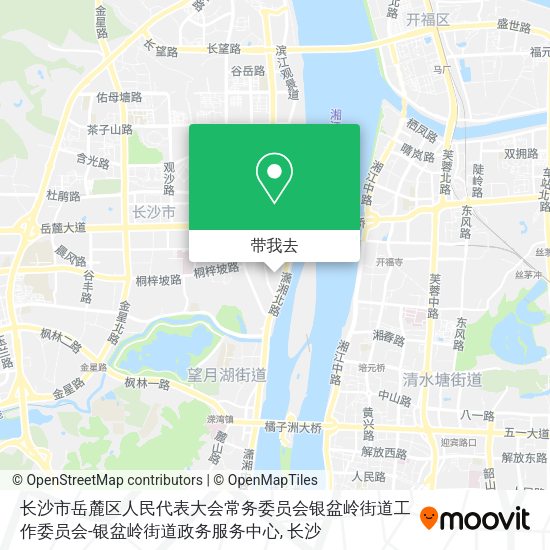 长沙市岳麓区人民代表大会常务委员会银盆岭街道工作委员会-银盆岭街道政务服务中心地图