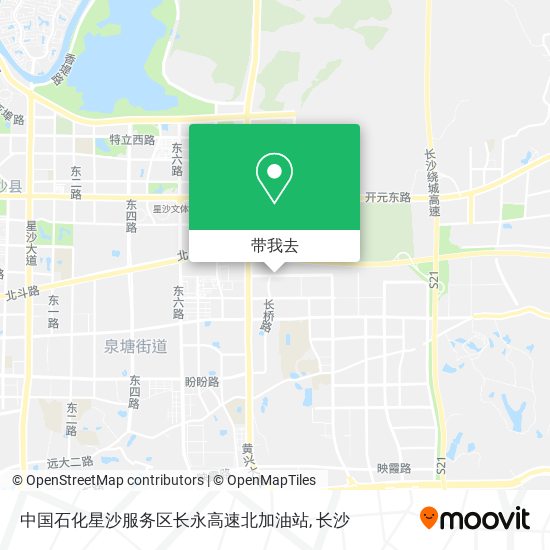 中国石化星沙服务区长永高速北加油站地图