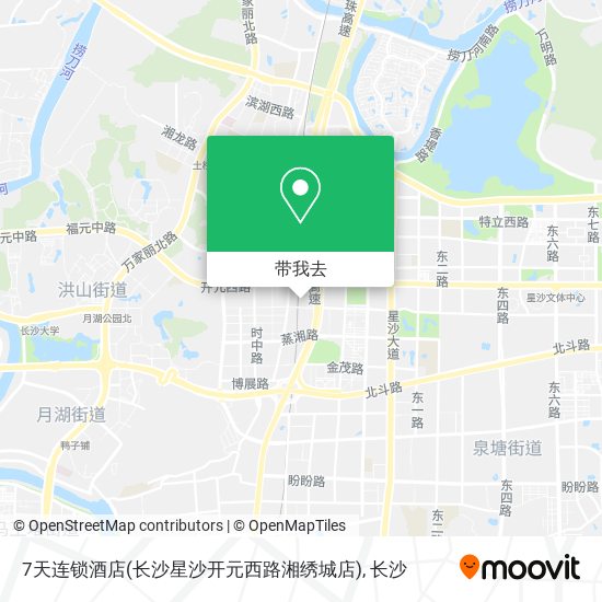7天连锁酒店(长沙星沙开元西路湘绣城店)地图