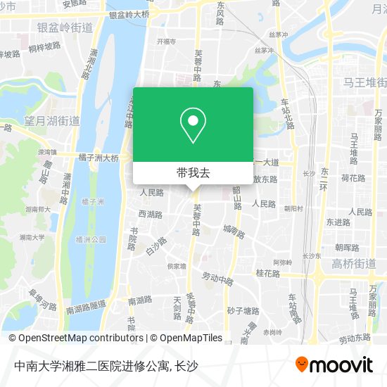 中南大学湘雅二医院进修公寓地图