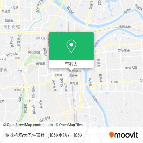 黄花机场大巴售票处（长沙南站）地图