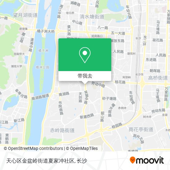 天心区金盆岭街道夏家冲社区地图
