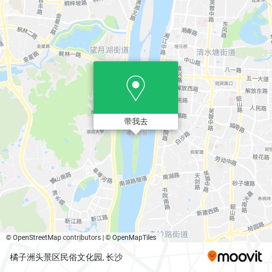 橘子洲头景区民俗文化园地图