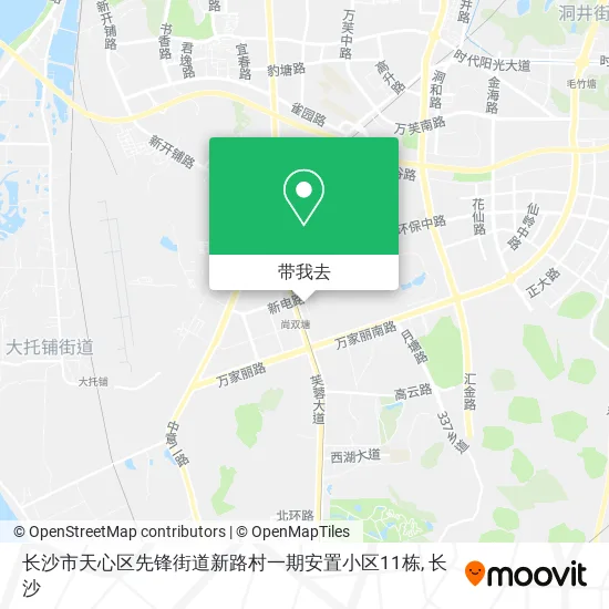 长沙市天心区先锋街道新路村一期安置小区11栋地图