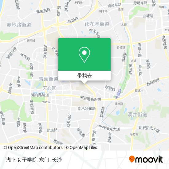 湖南女子学院-东门地图