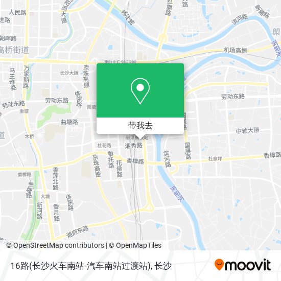 16路(长沙火车南站-汽车南站过渡站)地图