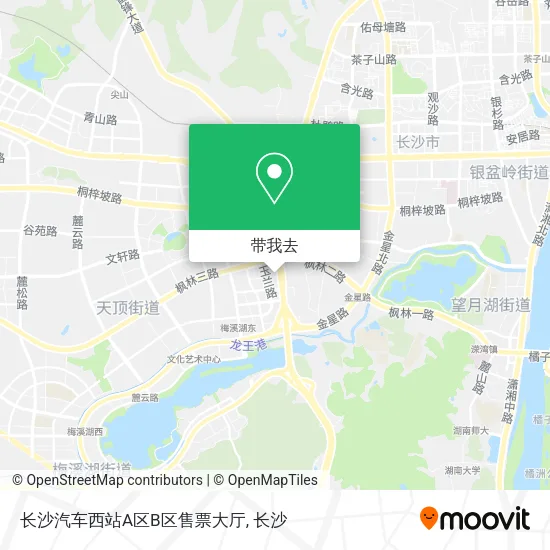 长沙汽车西站A区B区售票大厅地图