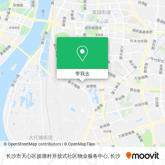 长沙市天心区披塘村开放式社区物业服务中心地图