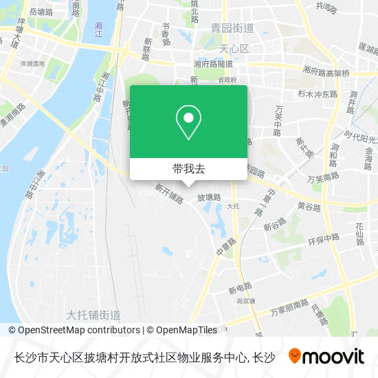 长沙市天心区披塘村开放式社区物业服务中心地图