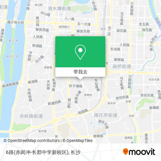 6路(赤岗冲-长郡中学新校区)地图