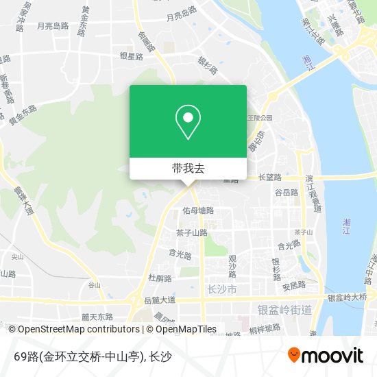 69路(金环立交桥-中山亭)地图