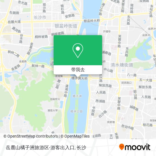 岳麓山橘子洲旅游区-游客出入口地图