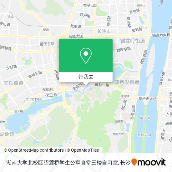 湖南大学北校区望麓桥学生公寓食堂三楼自习室地图