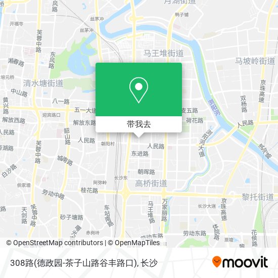 308路(德政园-茶子山路谷丰路口)地图