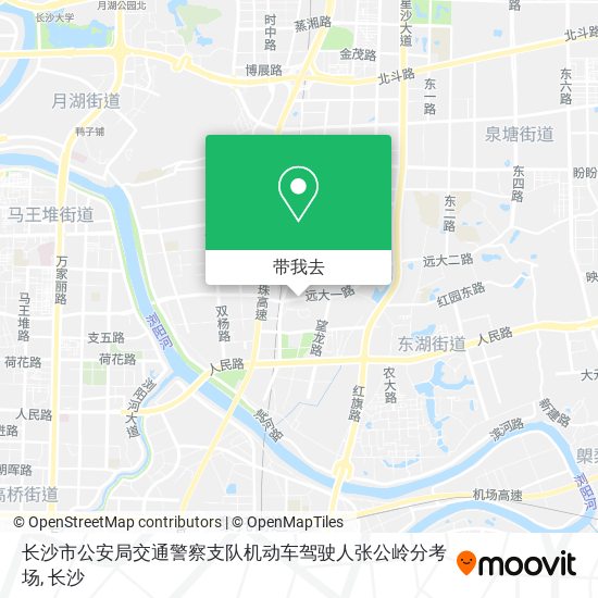 长沙市公安局交通警察支队机动车驾驶人张公岭分考场地图