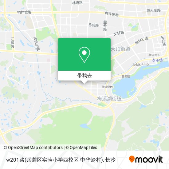 w201路(岳麓区实验小学西校区-中华岭村)地图