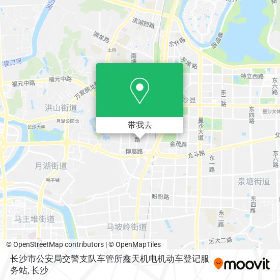 长沙市公安局交警支队车管所鑫天机电机动车登记服务站地图