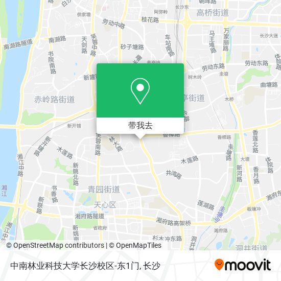 中南林业科技大学长沙校区-东1门地图