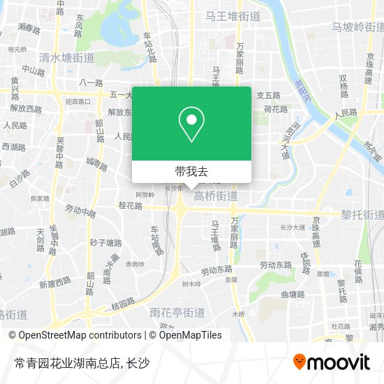 常青园花业湖南总店地图