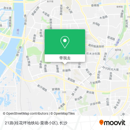 21路(桂花坪地铁站-栗塘小区)地图