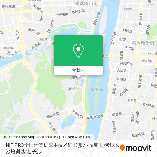 NIT PRO全国计算机应用技术证书(职业技能类)考试长沙培训基地地图