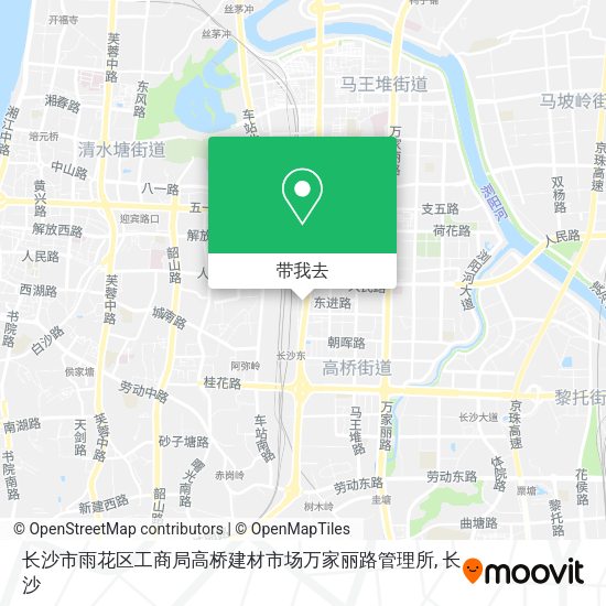 长沙市雨花区工商局高桥建材市场万家丽路管理所地图