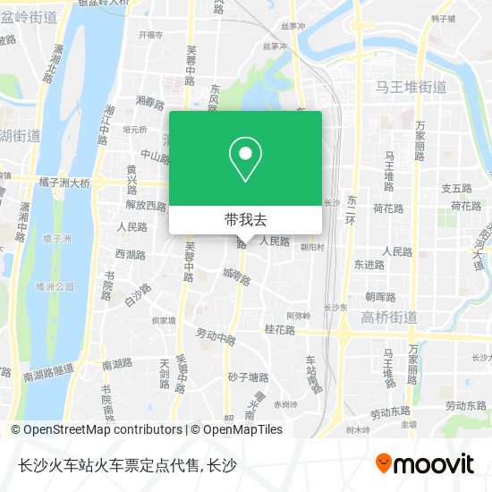长沙火车站火车票定点代售地图