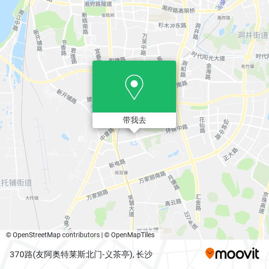 370路(友阿奥特莱斯北门-义茶亭)地图