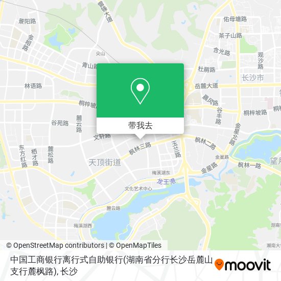 中国工商银行离行式自助银行(湖南省分行长沙岳麓山支行麓枫路)地图
