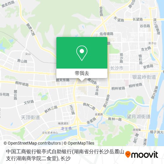 中国工商银行银亭式自助银行(湖南省分行长沙岳麓山支行湖南商学院二食堂)地图