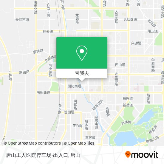 唐山工人医院停车场-出入口地图
