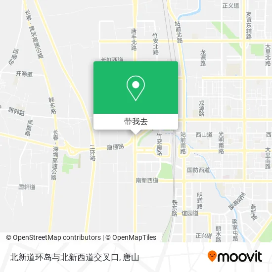 北新道环岛与北新西道交叉口地图