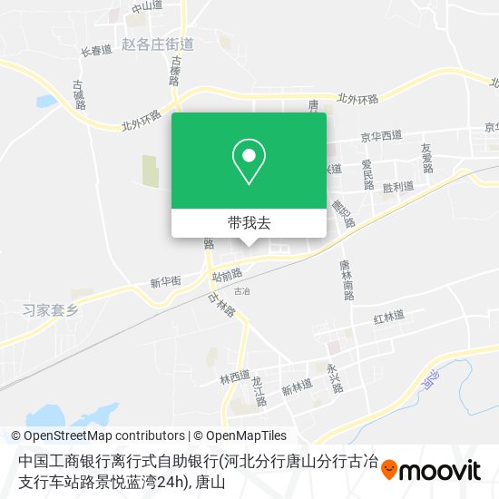 中国工商银行离行式自助银行(河北分行唐山分行古冶支行车站路景悦蓝湾24h)地图