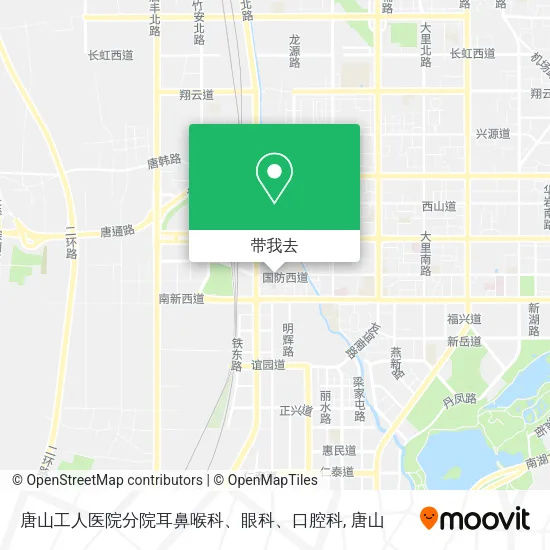 唐山工人医院分院耳鼻喉科、眼科、口腔科地图