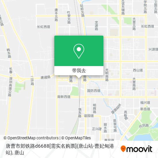 唐曹市郊铁路d6688[需实名购票](唐山站-曹妃甸港站)地图