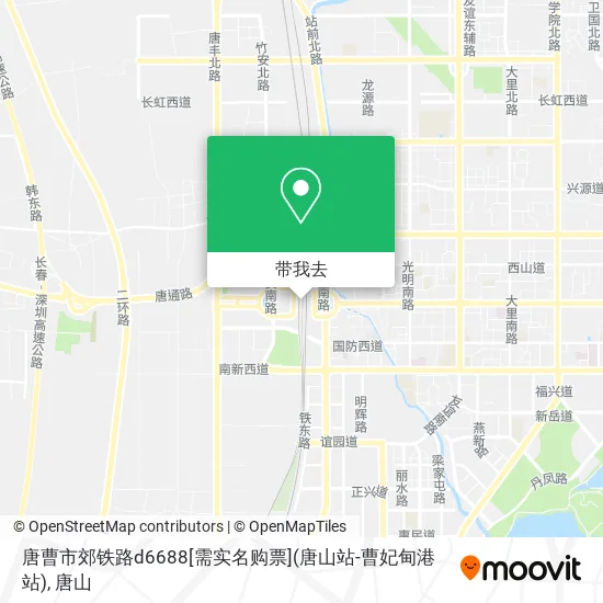 唐曹市郊铁路d6688[需实名购票](唐山站-曹妃甸港站)地图