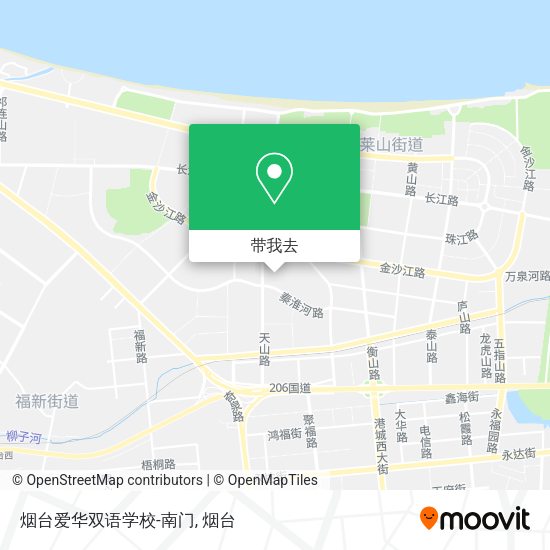 烟台爱华双语学校-南门地图