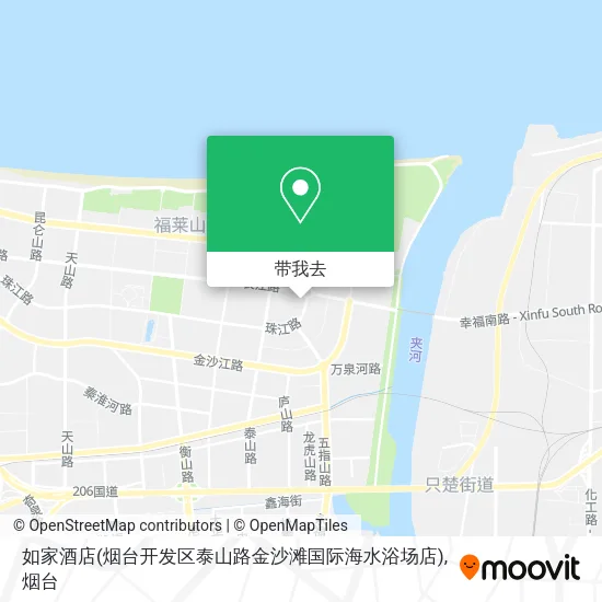 如家酒店(烟台开发区泰山路金沙滩国际海水浴场店)地图