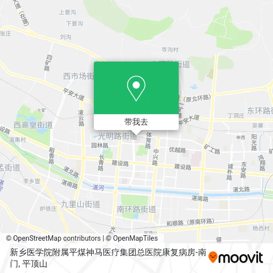 新乡医学院附属平煤神马医疗集团总医院康复病房-南门地图