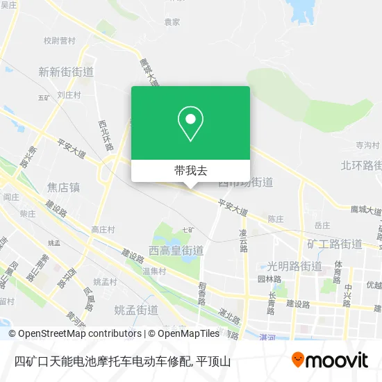 四矿口天能电池摩托车电动车修配地图
