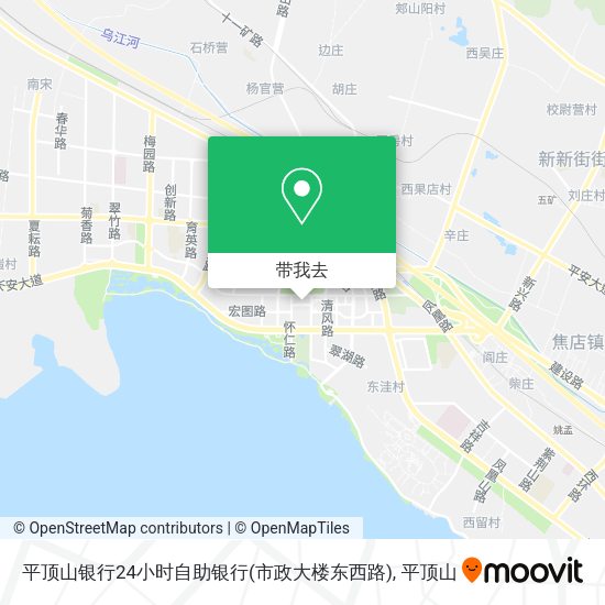 平顶山银行24小时自助银行(市政大楼东西路)地图