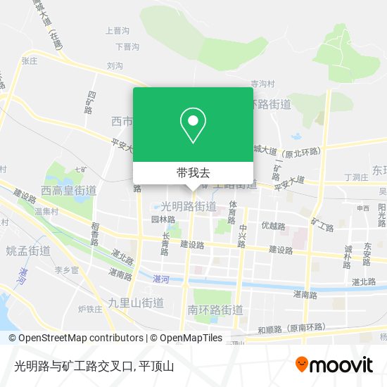 光明路与矿工路交叉口地图